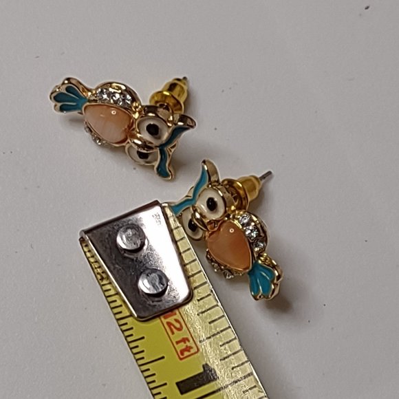 Cute Multicolor Owl Earrings - Picture 6 of 9